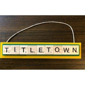 Titletown Green Bay Packers Christmas Ornament Scrabble Tiles Cheese Head